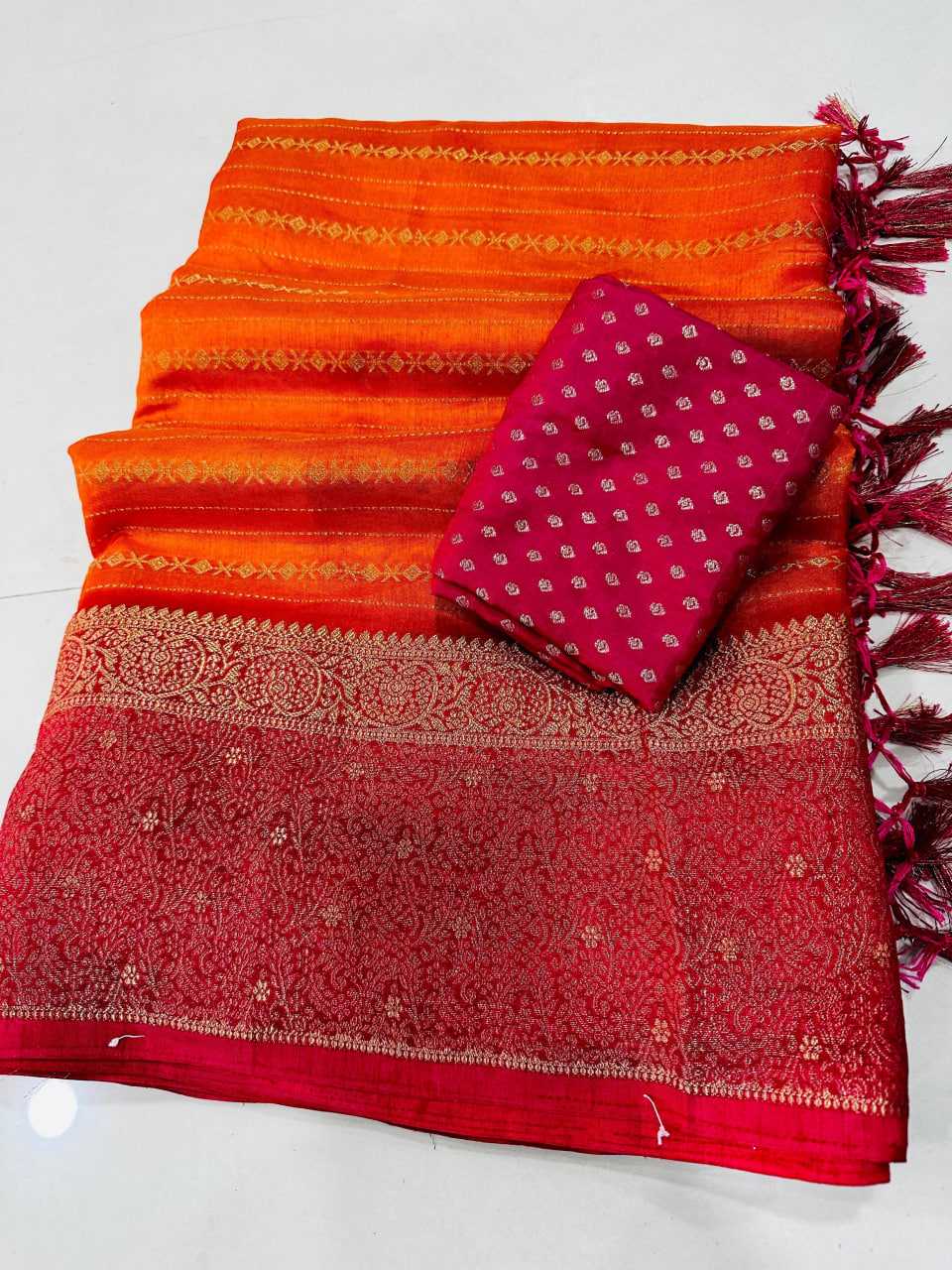 Ynf Soft Dola KESH574 110 Sarees Festive Collections Wholesale Party Wear Sarees Festive Sarees Orange Sarees Manufacturer- Kapda Export