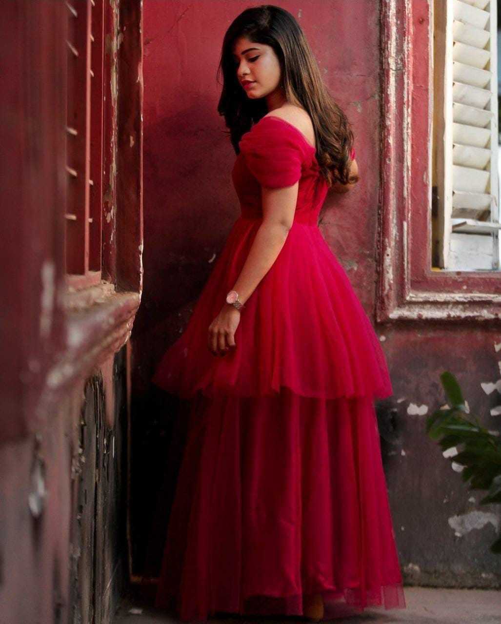 Ynf Soft Net RIN157 2190 Gowns Plus Size Collections Wholesale Net Gowns Party Wear Gowns Pink Gown Manufacturer- Kapda Export