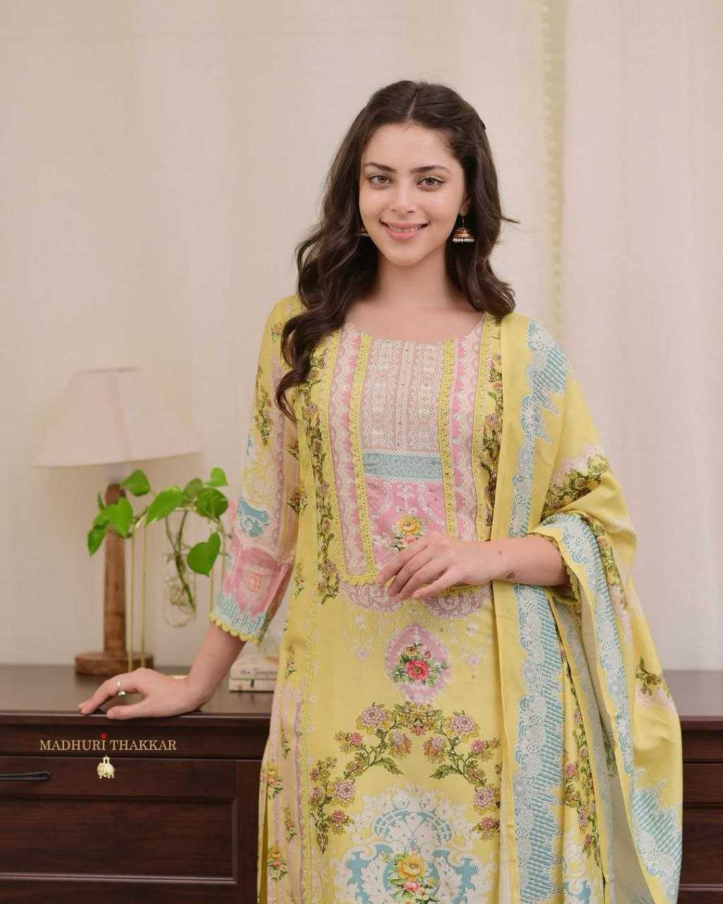Ynf Soft Silk KESH602 SOFT LOOM Suits & Dresses Wholesale Printed Suits Party wear suits Yellow Salwar Suit Manufacturer- Kapda Export