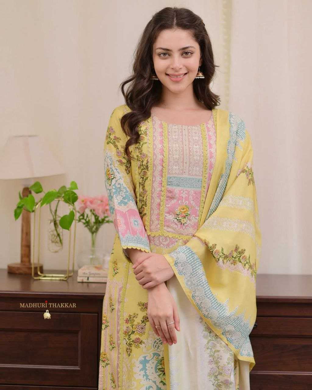 Ynf Soft Silk KESH602 SOFT LOOM Suits & Dresses Wholesale Printed Suits Party wear suits Yellow Salwar Suit Manufacturer- Kapda Export
