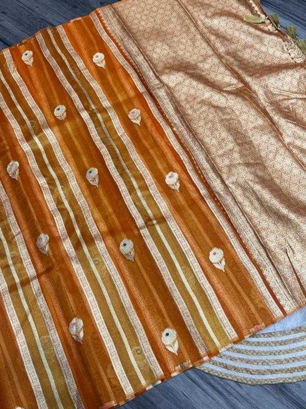 Ynf Tissue Silk KESH484 SUMMER HEAT Silk Sarees Wholesale Banarasi Silk Sarees Brocade Sarees Zari Border Silk Sarees Manufacturer- Kapda Export