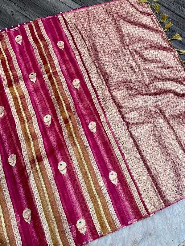 Ynf Tissue Silk KESH484 SUMMER HEAT Silk Sarees Wholesale Banarasi Silk Sarees Brocade Sarees Zari Border Silk Sarees Manufacturer- Kapda Export