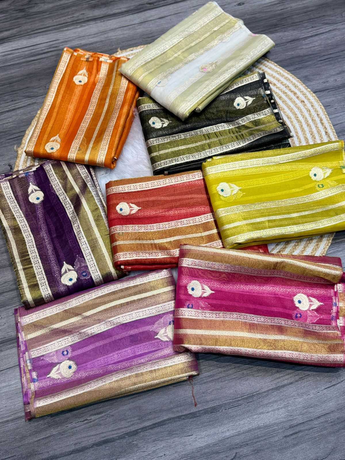 Ynf Tissue Silk KESH484 SUMMER HEAT Silk Sarees Wholesale Banarasi Silk Sarees Brocade Sarees Zari Border Silk Sarees Manufacturer- Kapda Export