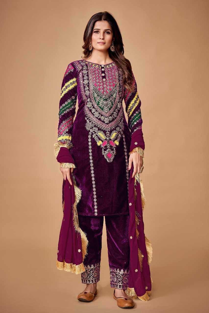 Ynf Velvet RIN197 342 342 Suits & Dresses Wholesale Party wear suits Bridal Suits Designer Suits Manufacturer- Kapda Export