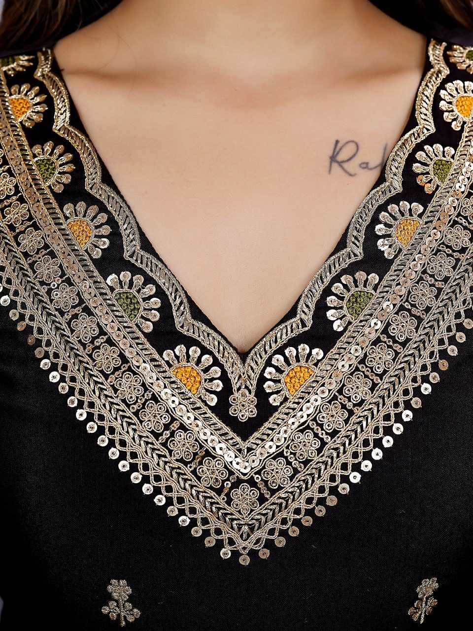 Ynf Viscose KESH595 D115 Kurti Festive Collections Wholesale Fancy Kurti Black Kurtis Navratri Dresses Manufacturer- Kapda Export