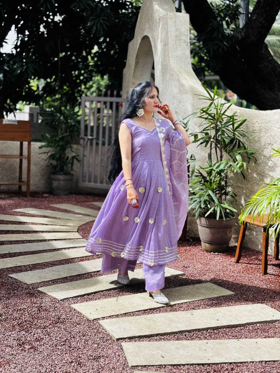 Ynf Chiffon KESH538 1211 Kurti Wholesale Anarkali Kurtis Gota Patti Kurtis Kurti With Palazzo Manufacturer- Kapda Export