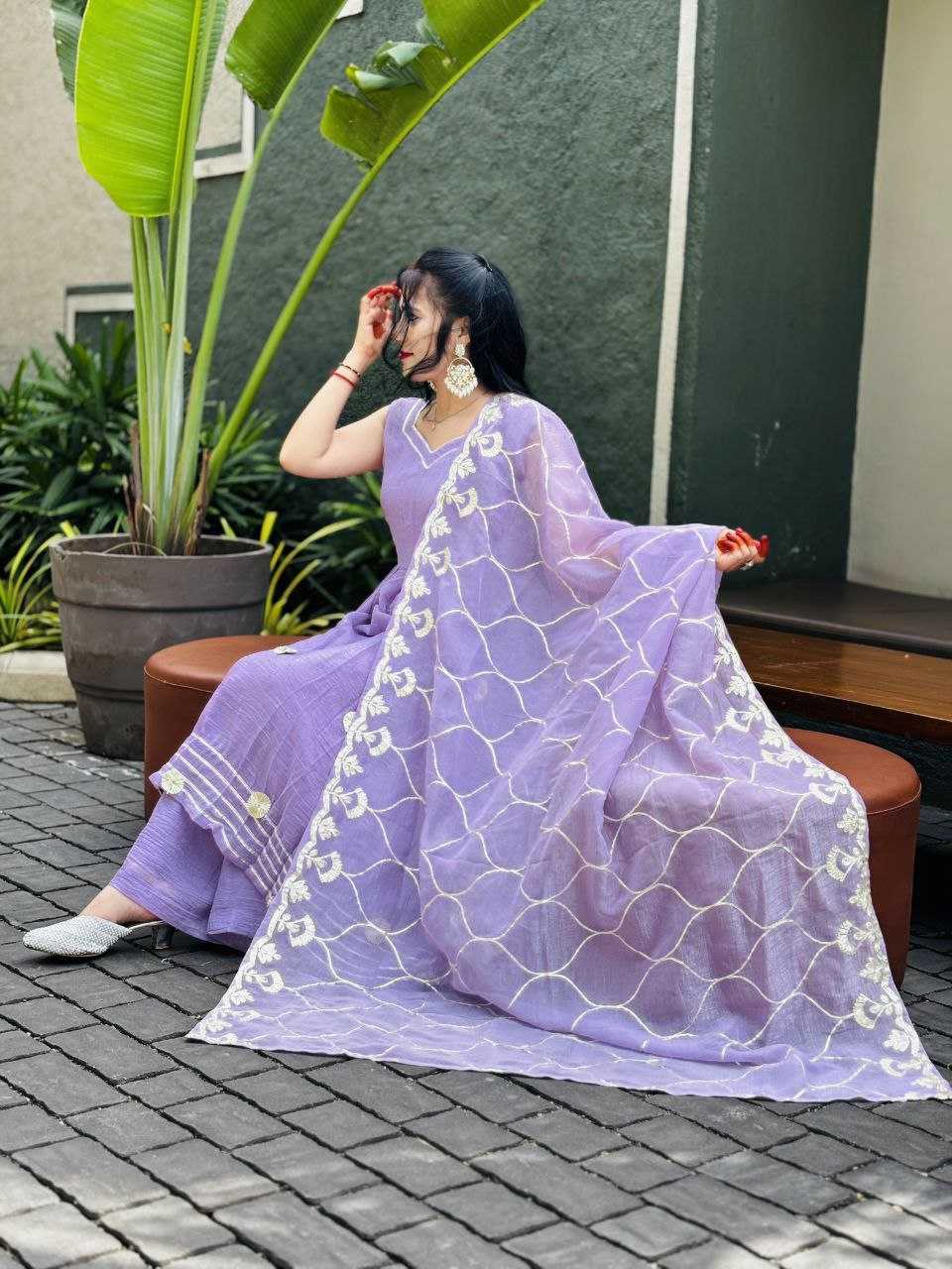 Ynf Chiffon KESH538 1211 Kurti Wholesale Anarkali Kurtis Gota Patti Kurtis Kurti With Palazzo Manufacturer- Kapda Export