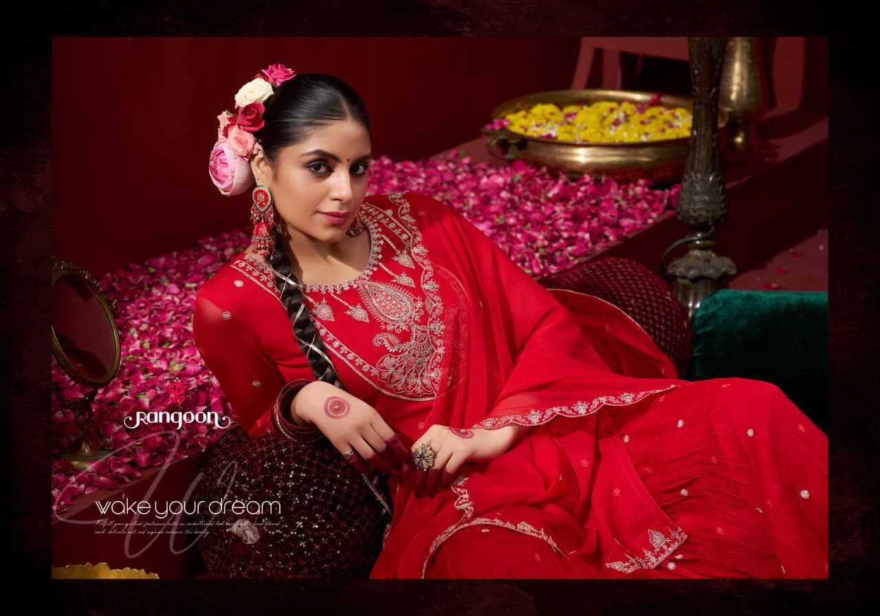 Ynf Chiffon RIN190 Rangoon MANJARI Setwise Collections Wholesale Dresses & Suits Catalogs Manufacturer- Kapda Export