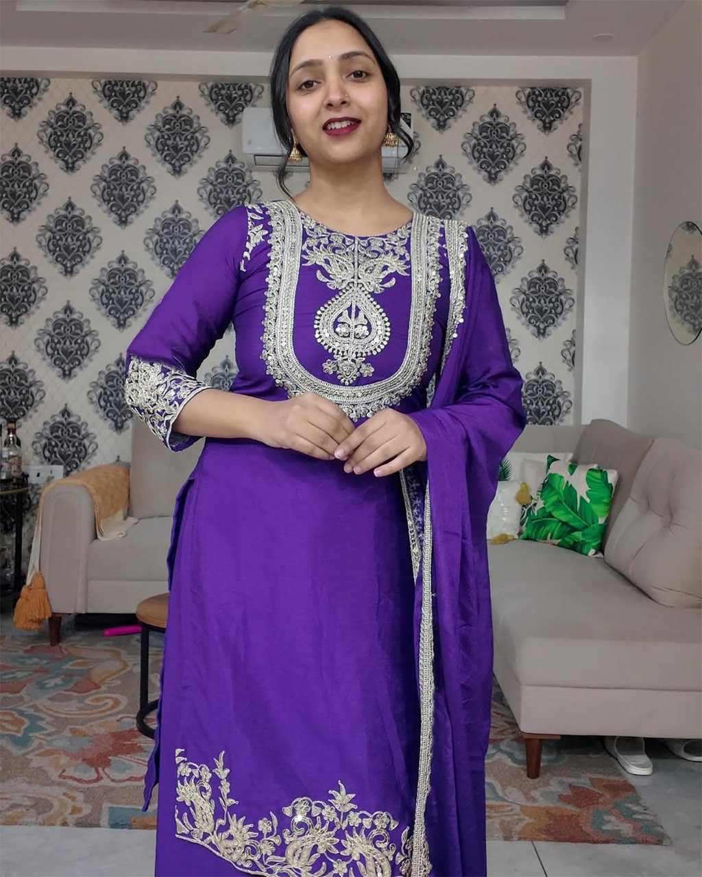 Ynf Chinon KESH334 Reema Kurti Wholesale Embroidered Kurtis Printed Silk Kurti Kurti With Pants Manufacturer- Kapda Export