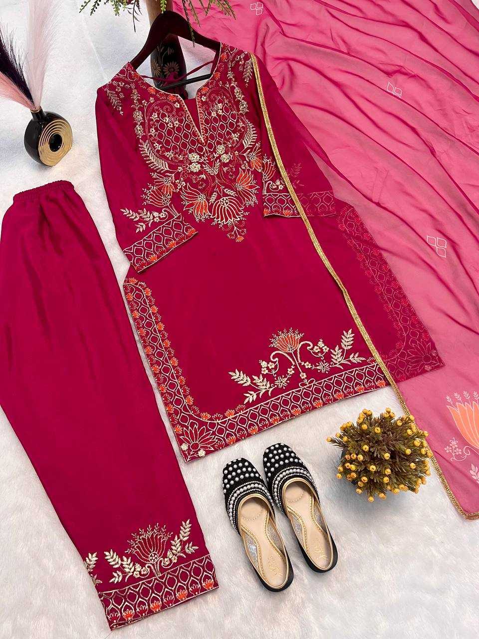 Ynf Chinon KESH528 2007 Suits & Dresses Wholesale Party wear suits Embroidered Suits Pink Salwar Suit Manufacturer- Kapda Export