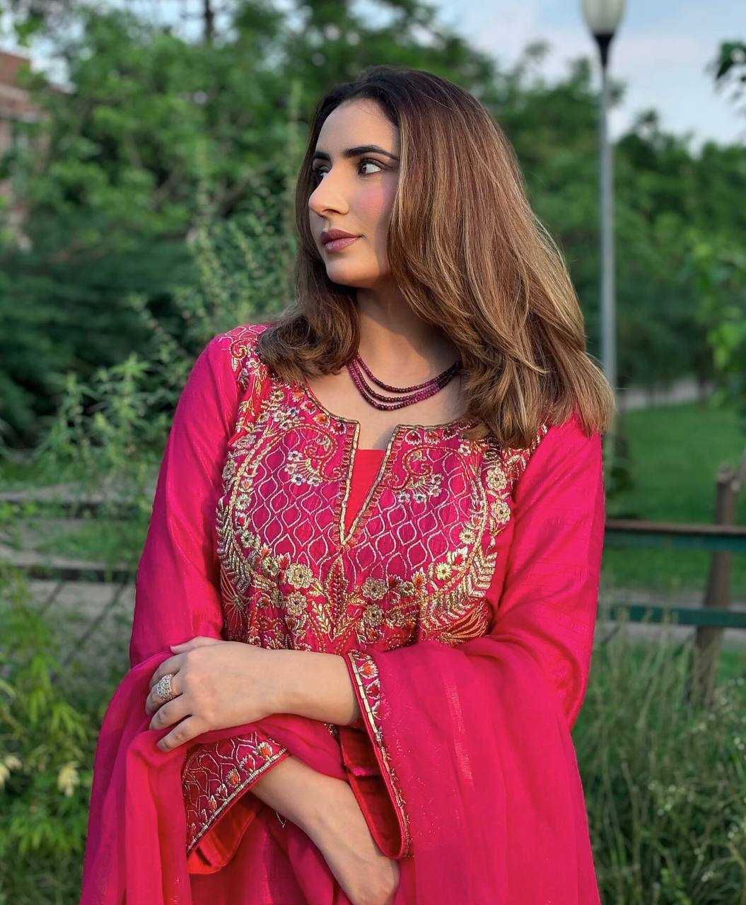 Ynf Chinon KESH528 2007 Suits & Dresses Wholesale Party wear suits Embroidered Suits Pink Salwar Suit Manufacturer- Kapda Export