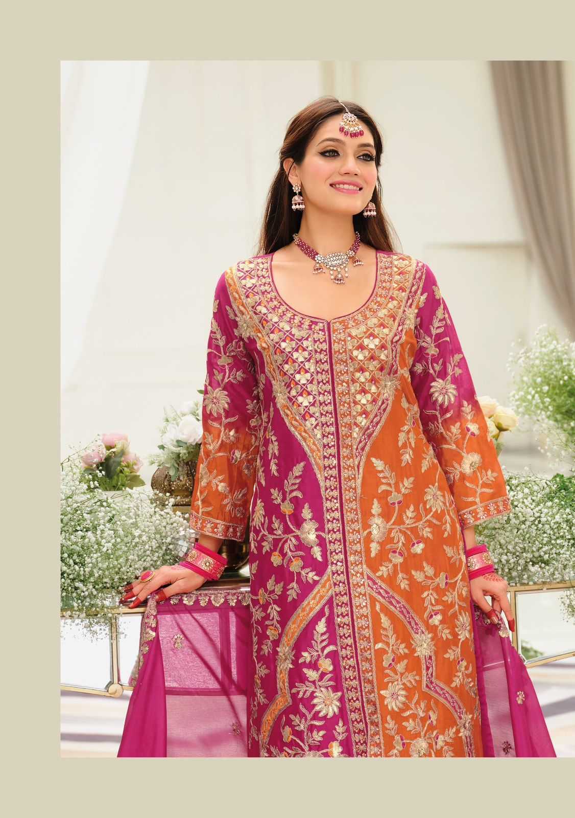 Ynf Chinon KESH530 Eba Vibara Suits & Dresses Wholesale Ladies Suits Embroidery Suits Wedding Suits Bridal Suits Manufacturer- Kapda Export