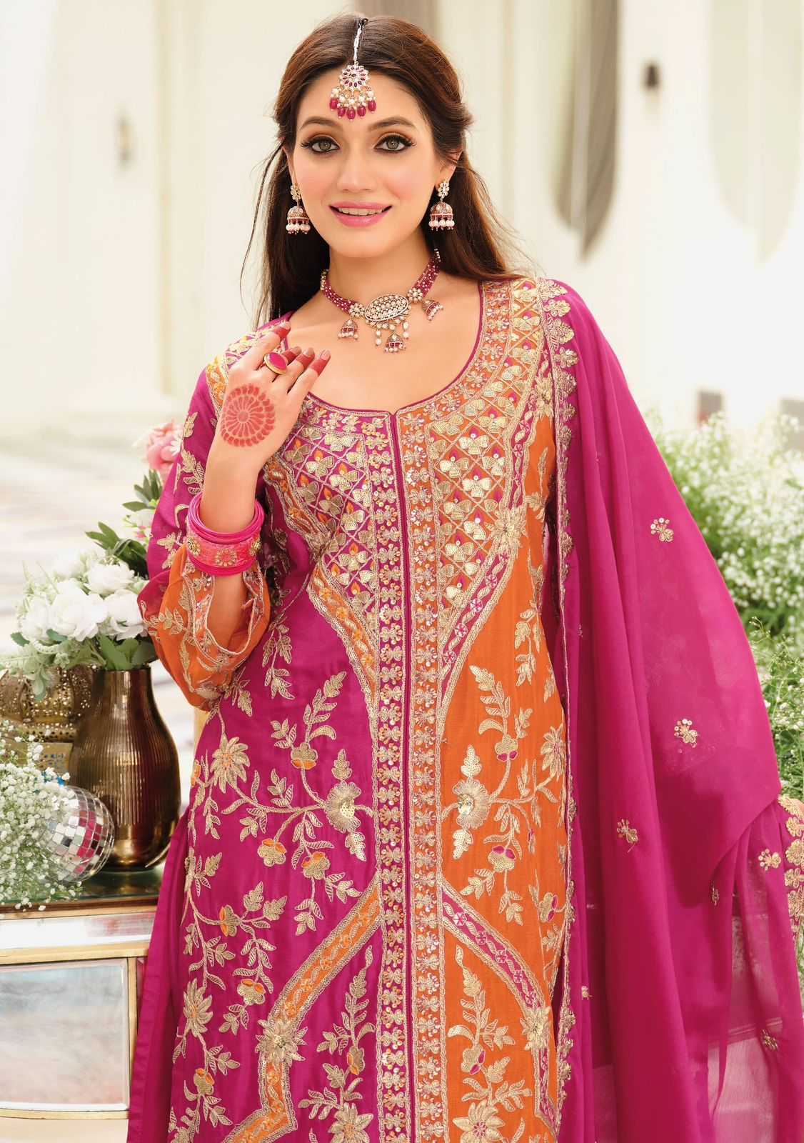 Ynf Chinon KESH530 Eba Vibara Suits & Dresses Wholesale Ladies Suits Embroidery Suits Wedding Suits Bridal Suits Manufacturer- Kapda Export