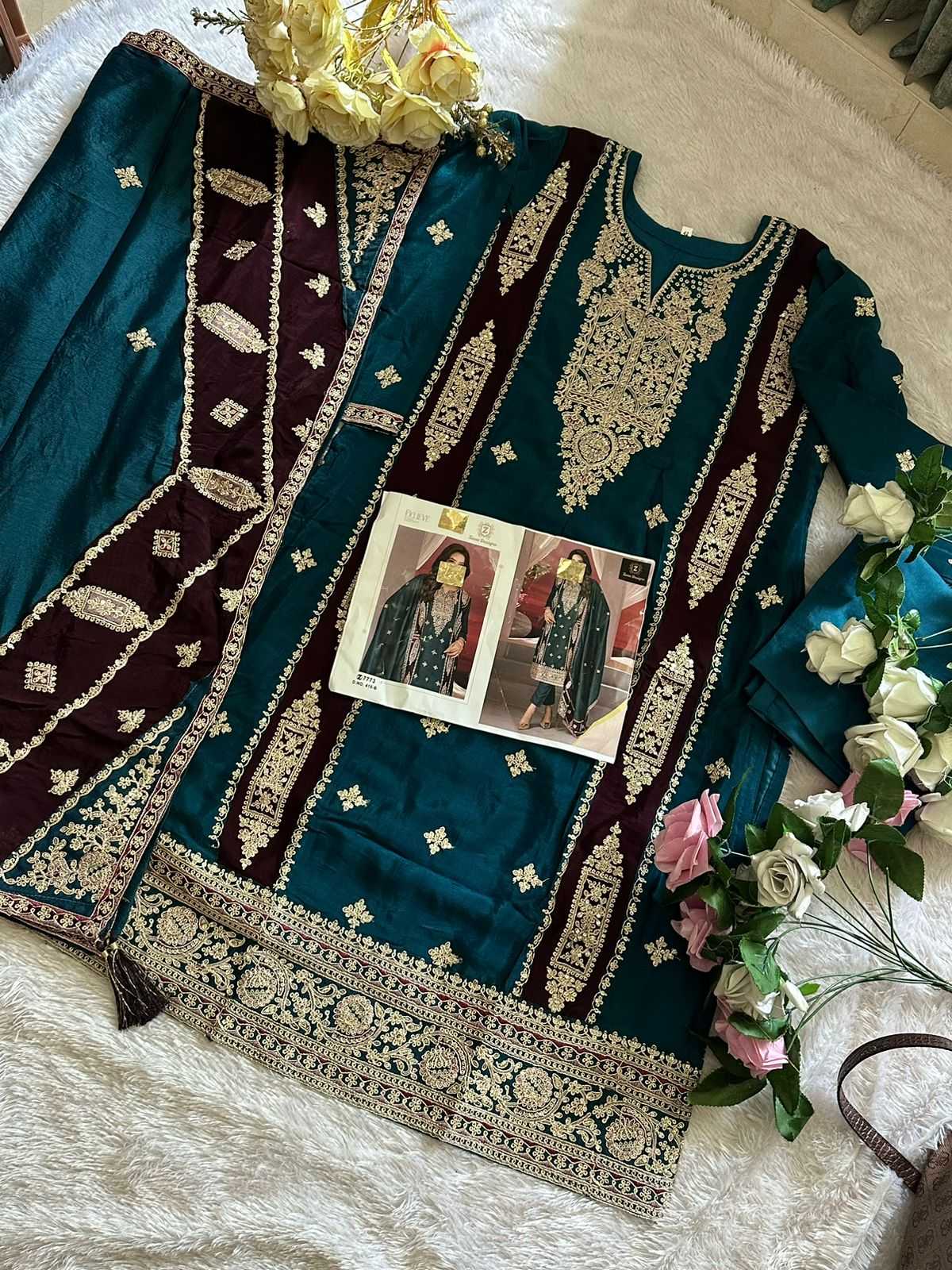 Ynf Chinon KESH530 Ziaaz 415 Suits & Dresses Islamic Clothing Festive Collections Wholesale Pakistani Suits Semi Stitched Suits Embroidered Suits Manufacturer- Kapda Export
