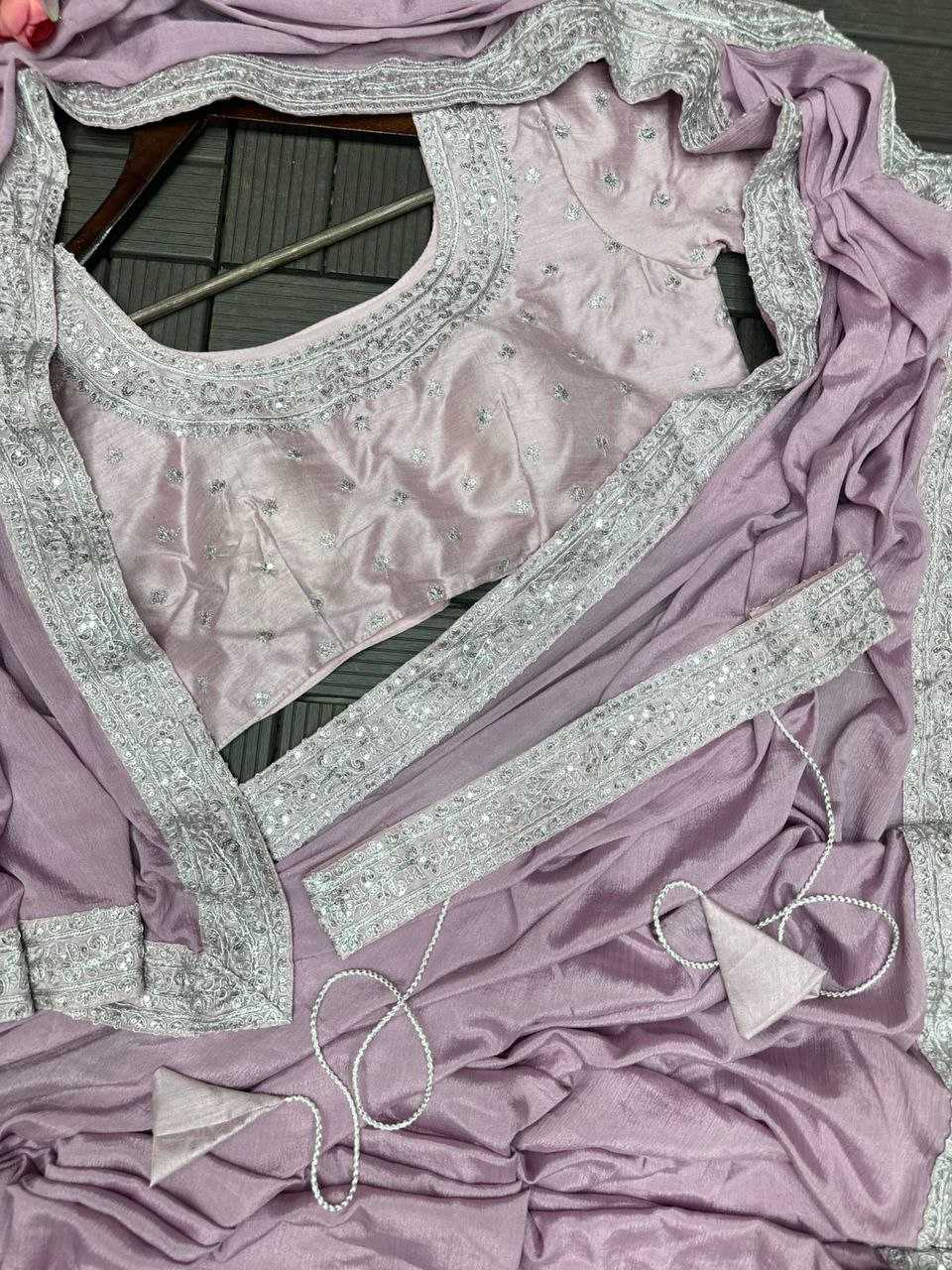 Ynf Chinon KESH591 202 Sarees Wholesale Work Sarees Embroidered Sarees Heavy Sarees Manufacturer- Kapda Export