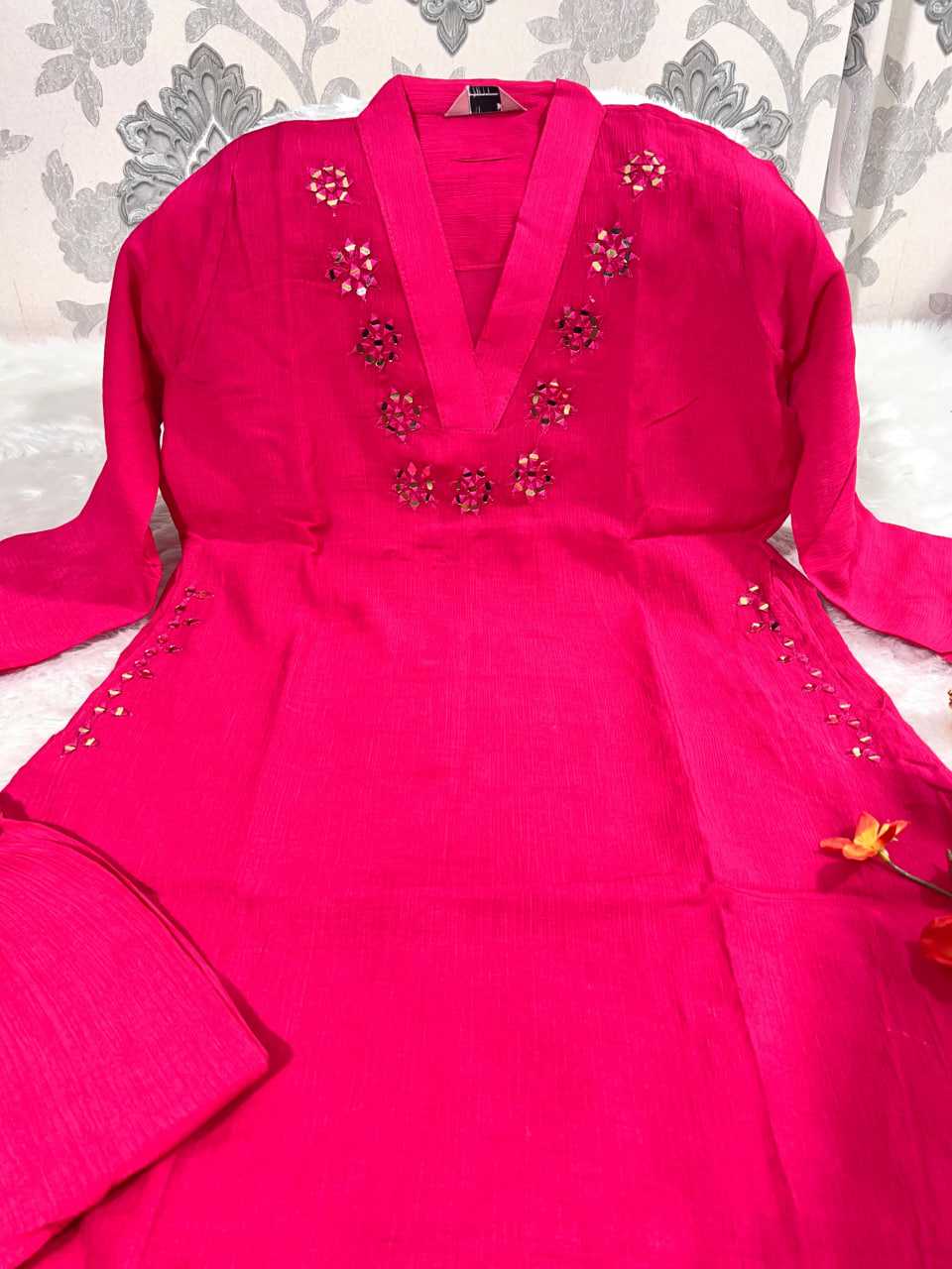 Ynf Chinon KESH594 159 Kurti Festive Collections Wholesale Kurtis With Bottom Mirror Work Kurti Kurtis With Pockets Manufacturer- Kapda Export