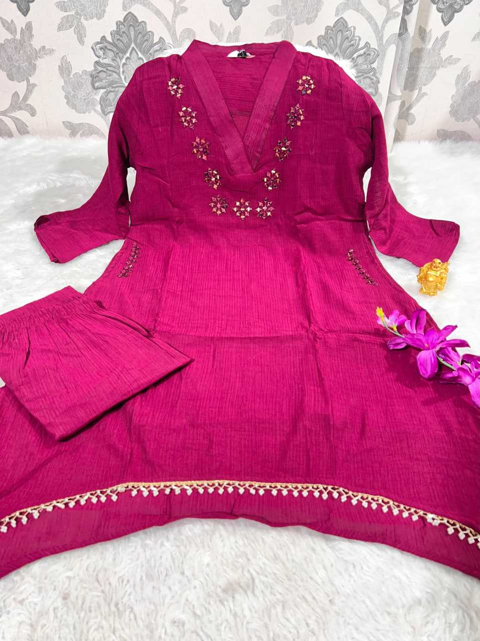 Ynf Chinon KESH594 159 Kurti Festive Collections Wholesale Kurtis With Bottom Mirror Work Kurti Kurtis With Pockets Manufacturer- Kapda Export