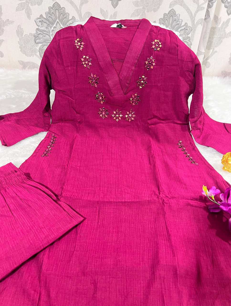 Ynf Chinon KESH594 159 Kurti Festive Collections Wholesale Kurtis With Bottom Mirror Work Kurti Kurtis With Pockets Manufacturer- Kapda Export