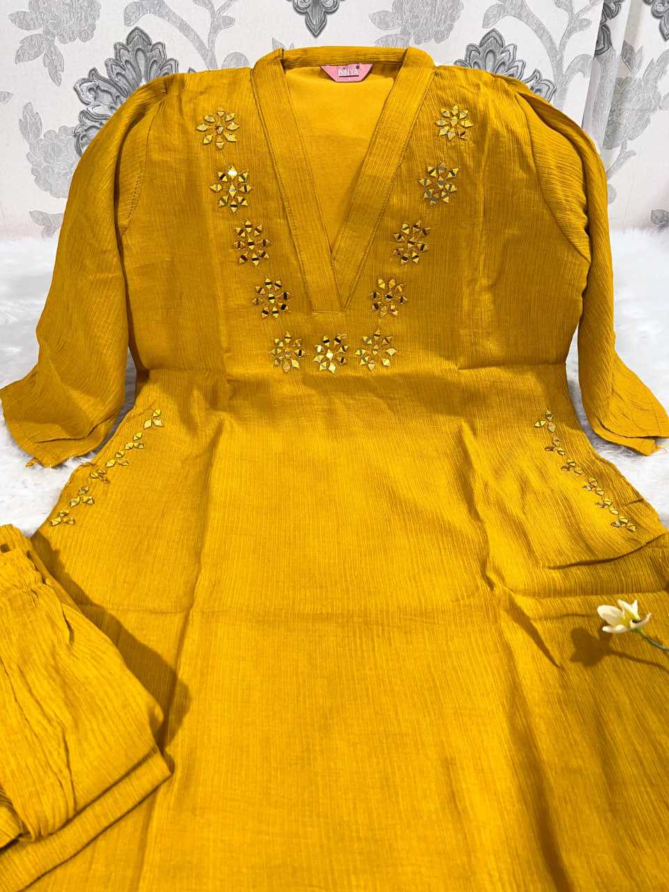 Ynf Chinon KESH594 159 Kurti Festive Collections Wholesale Kurtis With Bottom Mirror Work Kurti Kurtis With Pockets Manufacturer- Kapda Export