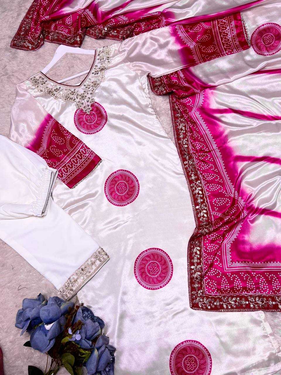 Ynf Chinon Silk KESH159 1046 Suits & Dresses Wholesale Printed Suits Ladies Silk Suit White Salwar Suit Manufacturer- Kapda Export