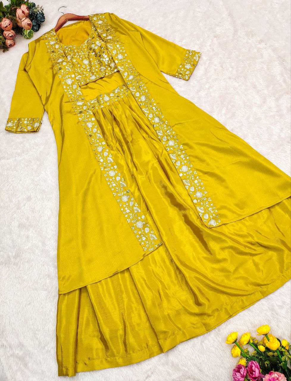 Ynf Chinon Silk KESH516 9302 Lehengas Wholesale Fancy Lehenga Embroidered Lehenga Jacket Style Lehenga Sequins Lehenga Manufacturer- Kapda Export