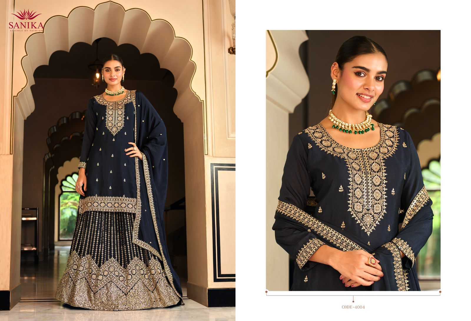 Ynf Chinon Silk KESH530 SANIKA VEENA Lehengas Wholesale Fancy Lehenga Wedding Lehenga Embroidered Lehenga Mirror Work Lehenga Lehenga For Mehndi Manufacturer- Kapda Export