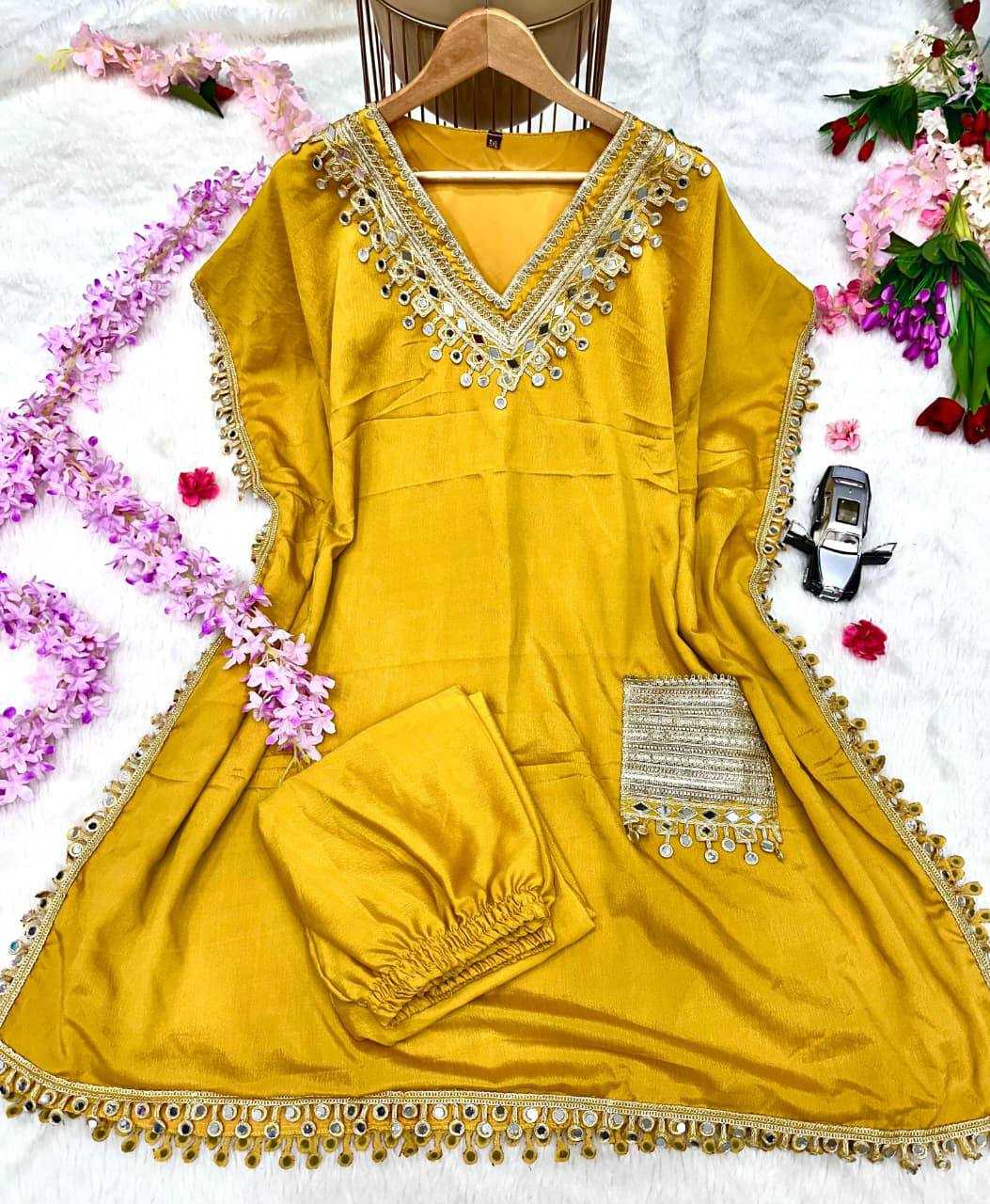 Ynf Chinon Silk KESH531 1050 Suits & Dresses Wholesale Designer dresses Party Wear Dresses Kaftan Dresses Manufacturer- Kapda Export