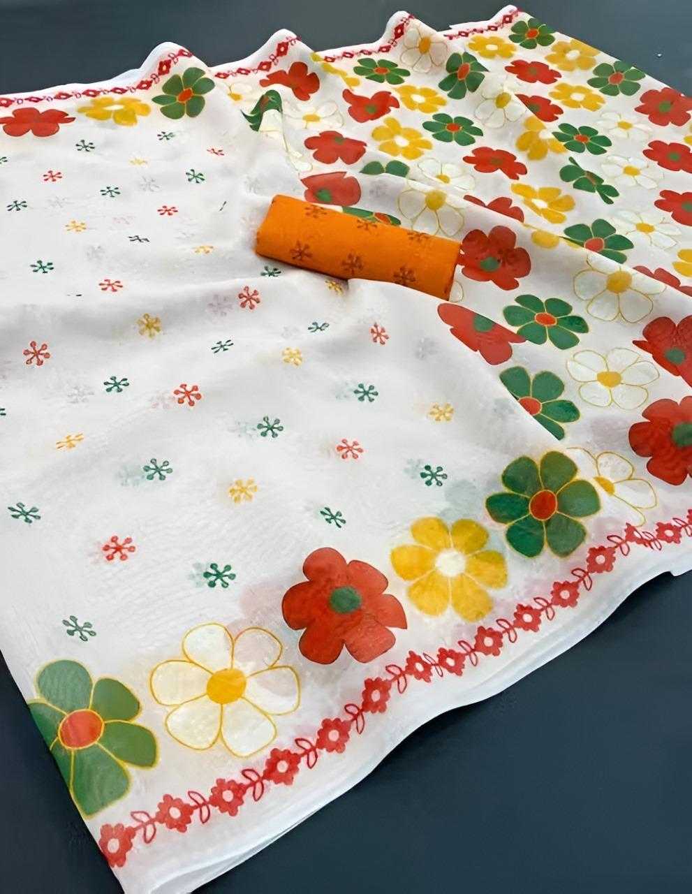 Ynf Cotton KESH481 DIF-134 Sarees Wholesale Printed Sarees Cotton Linen Sarees Hand Printed Saree Manufacturer- Kapda Export