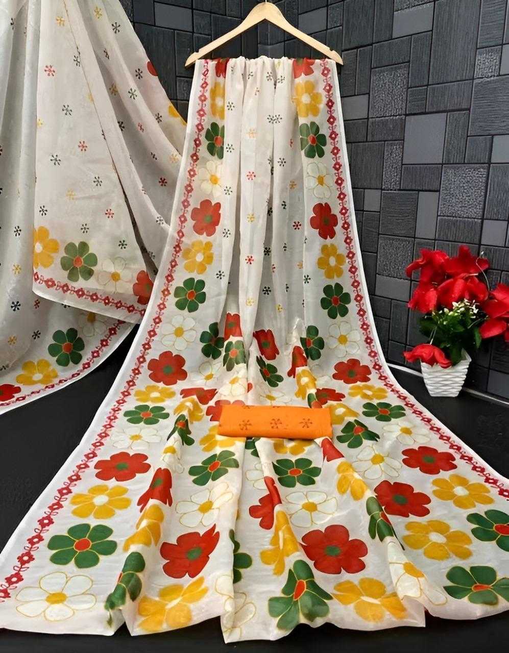 Ynf Cotton KESH481 DIF-134 Sarees Wholesale Printed Sarees Cotton Linen Sarees Hand Printed Saree Manufacturer- Kapda Export