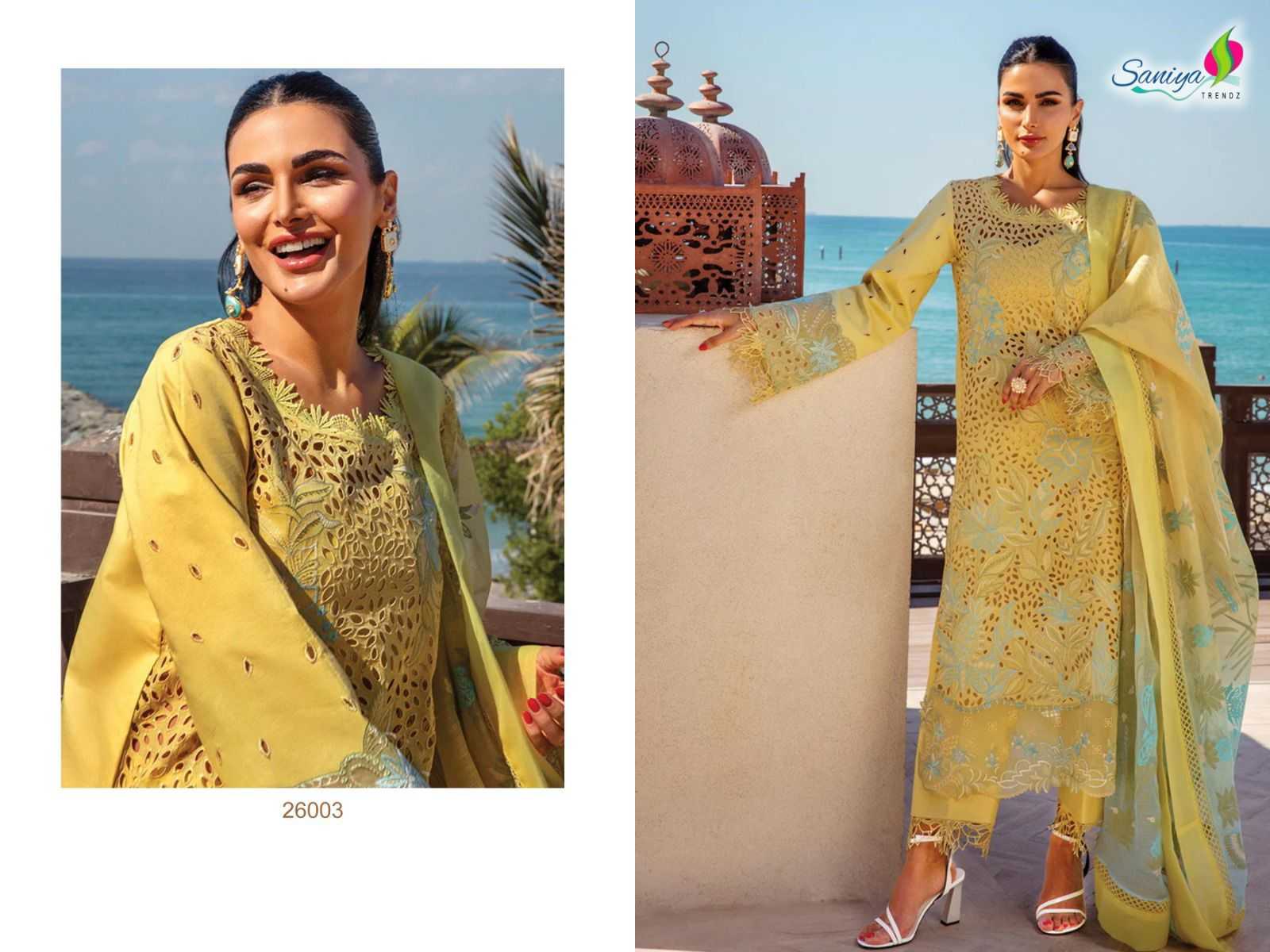 Ynf Cotton KESH530 SANIYA RANG 26003 Suits & Dresses Wholesale Unstitched Suits Embroidery Suits Semi-Stitched Suits Manufacturer- Kapda Export