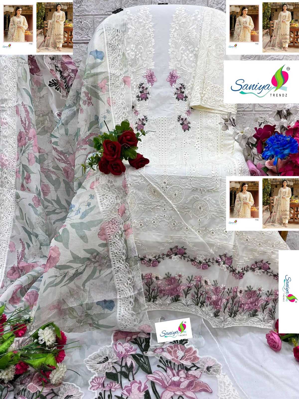 Ynf Cotton KESH586 SANIYA 7163 Kurti Wholesale Fancy Kurti Embroidered Kurtis Chikankari Kurtis Manufacturer- Kapda Export