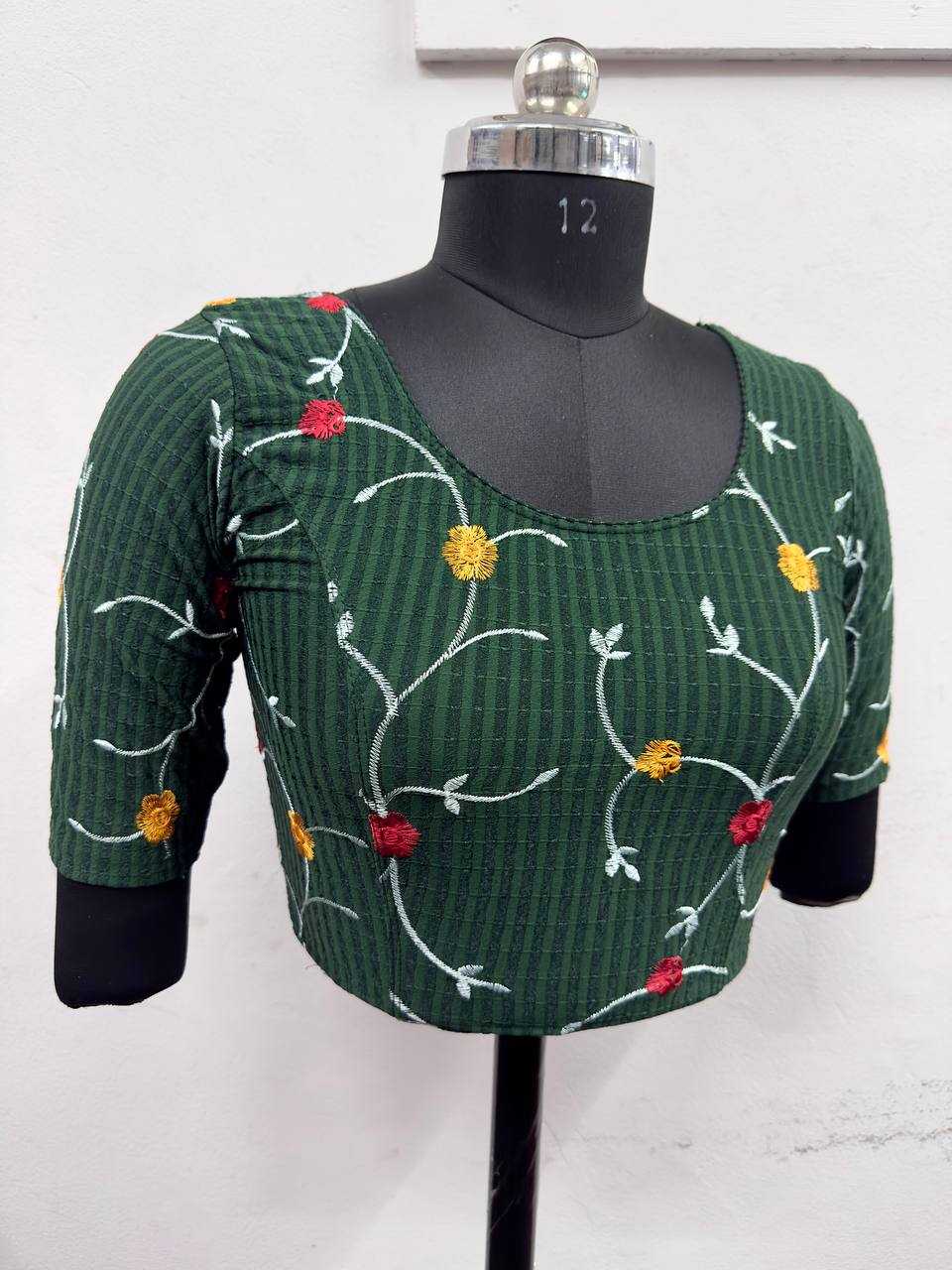 Ynf Cotton Lycra KESH437 122 Readymade Blouses Festive Collections Wholesale Stretchable Blouse Embroidered Blouses Cotton Blouse Manufacturer- Kapda Export