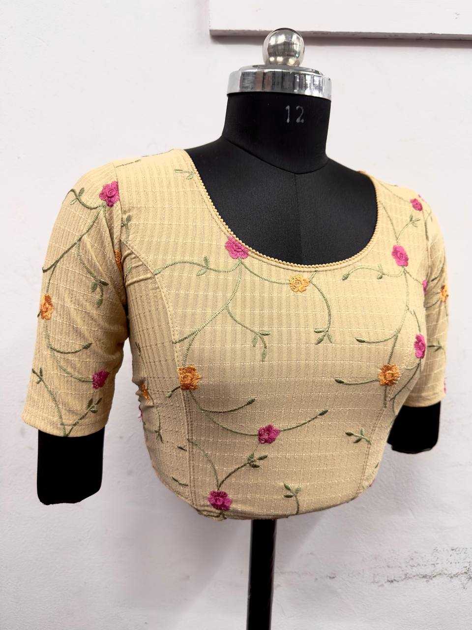 Ynf Cotton Lycra KESH437 122 Readymade Blouses Festive Collections Wholesale Stretchable Blouse Embroidered Blouses Cotton Blouse Manufacturer- Kapda Export