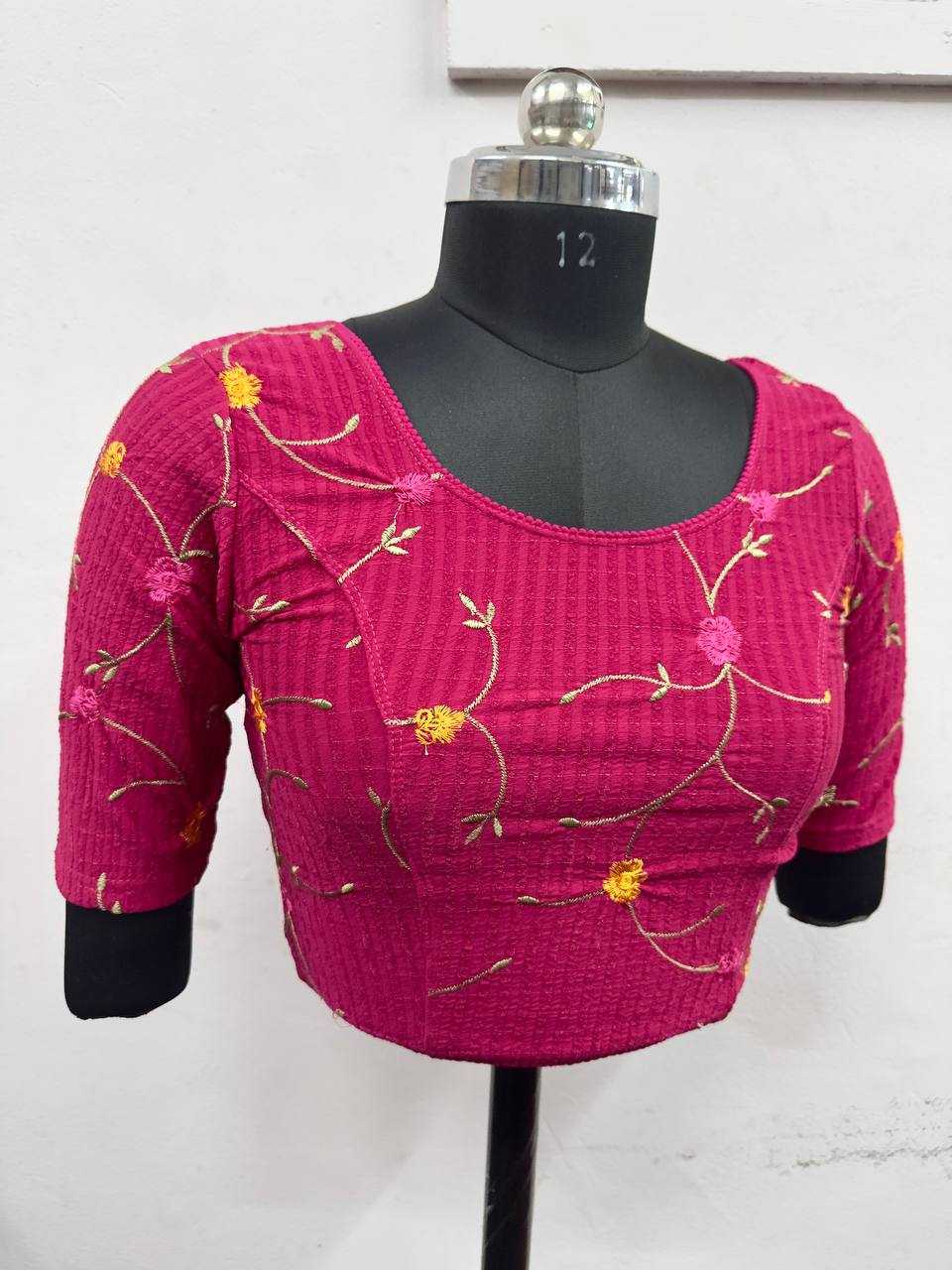 Ynf Cotton Lycra KESH437 122 Readymade Blouses Festive Collections Wholesale Stretchable Blouse Embroidered Blouses Cotton Blouse Manufacturer- Kapda Export