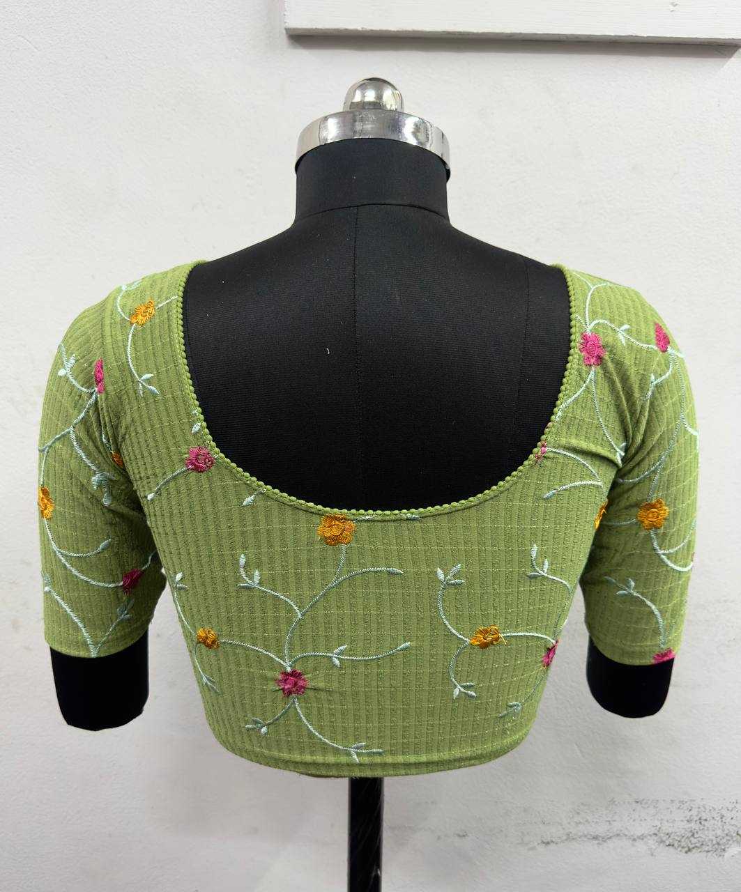 Ynf Cotton Lycra KESH437 122 Readymade Blouses Festive Collections Wholesale Stretchable Blouse Embroidered Blouses Cotton Blouse Manufacturer- Kapda Export