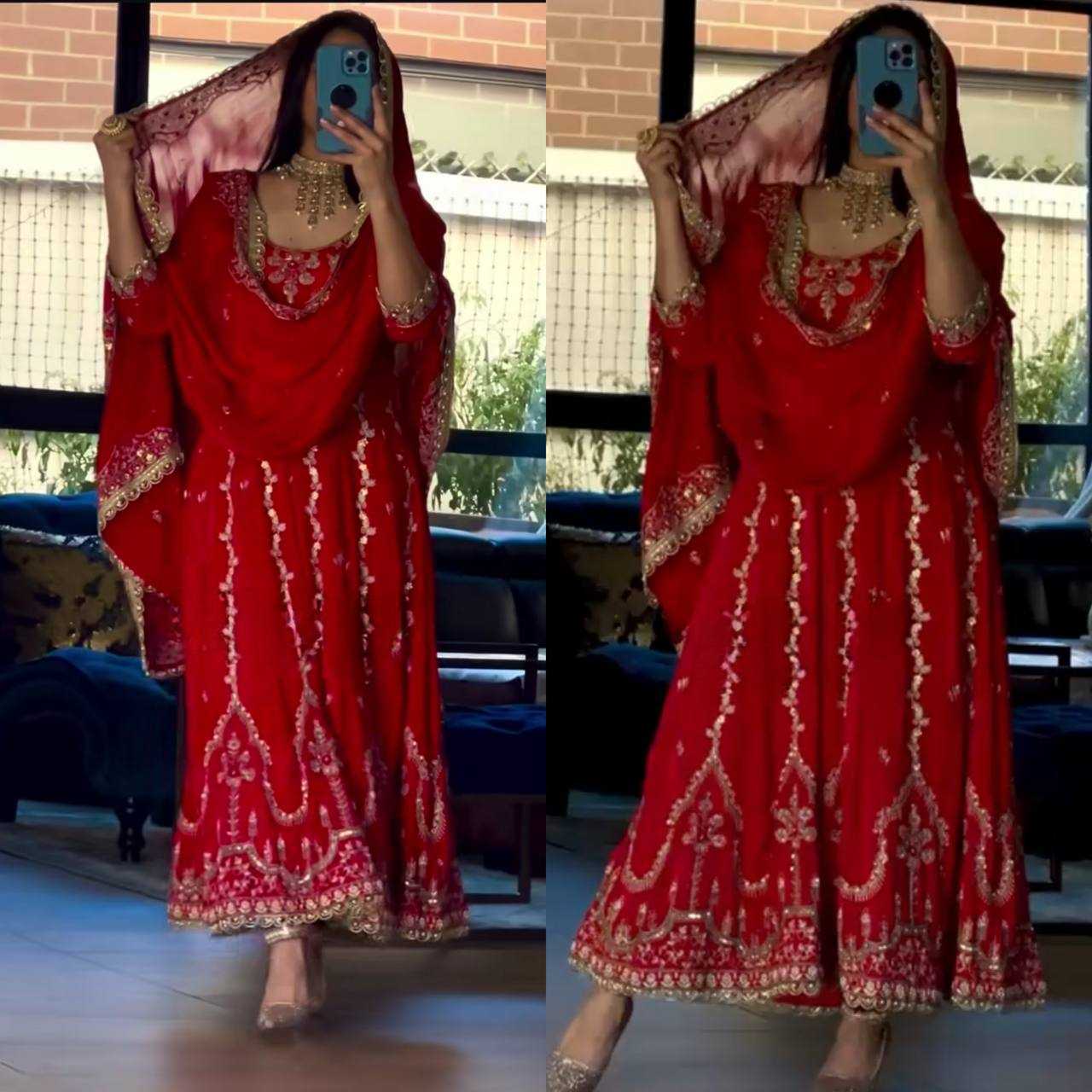 Ynf Crepe KESH528 3065 Gowns Wholesale Embroidery Gowns Anarkali Gown Maroon Gown Manufacturer- Kapda Export