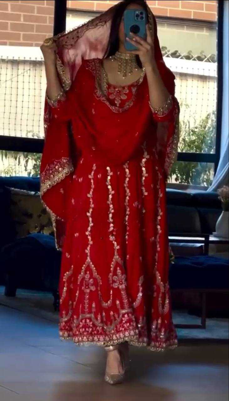 Ynf Crepe KESH528 3065 Gowns Wholesale Embroidery Gowns Anarkali Gown Maroon Gown Manufacturer- Kapda Export