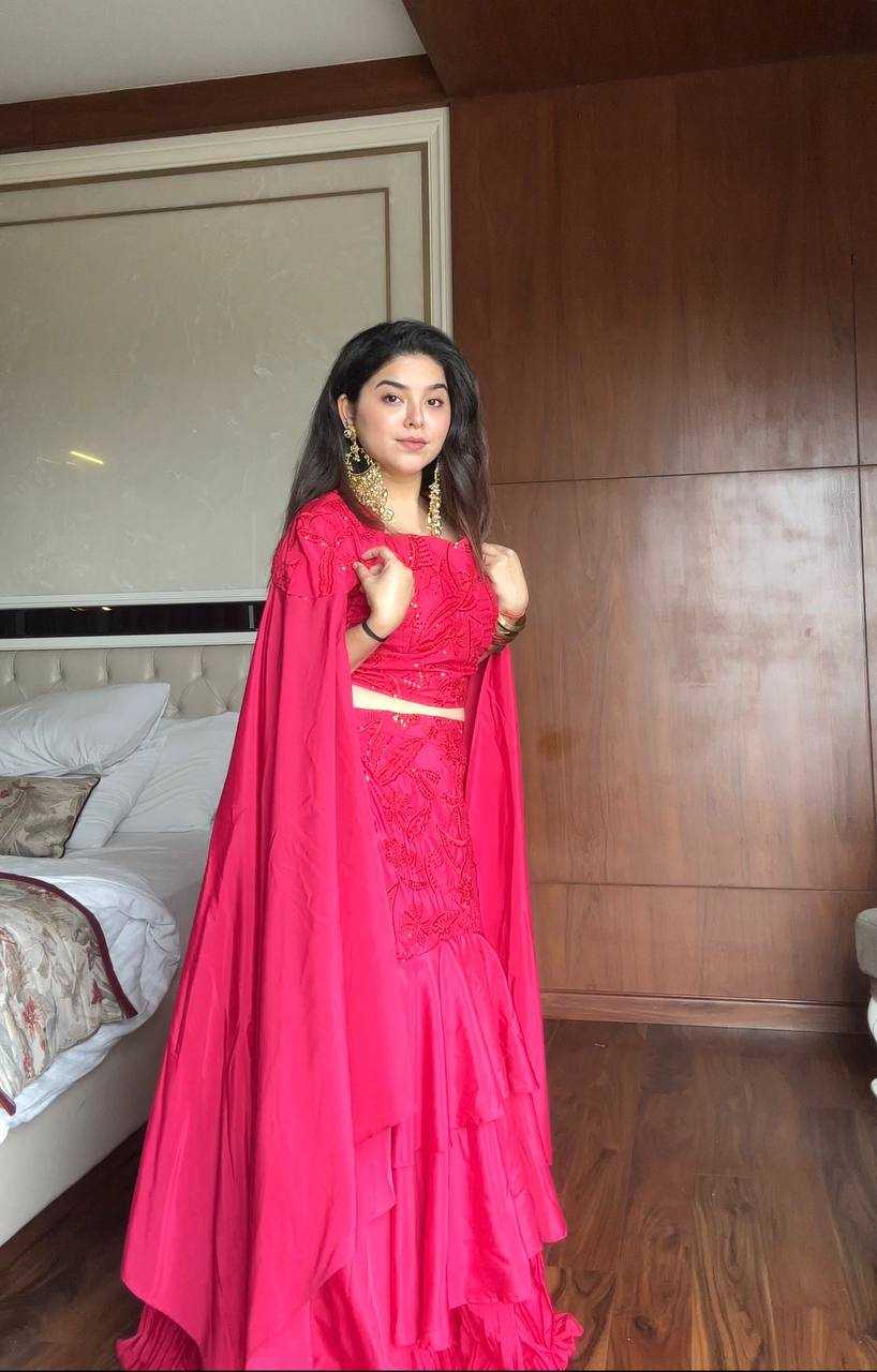 Ynf Crepe RIN141 03 Lehengas Wholesale Designer Lehenga Embroidered Lehenga Ruffle Lehenga Manufacturer- Kapda Export