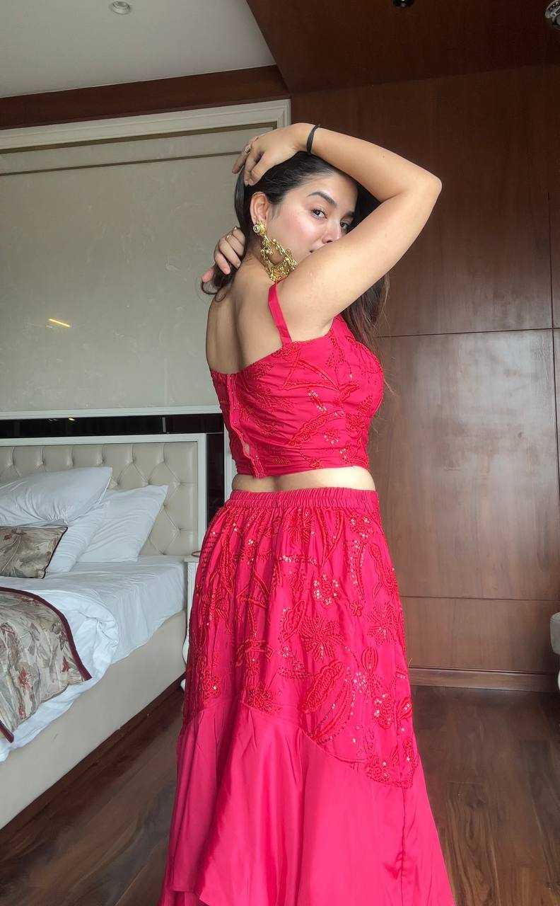 Ynf Crepe RIN141 03 Lehengas Wholesale Designer Lehenga Embroidered Lehenga Ruffle Lehenga Manufacturer- Kapda Export