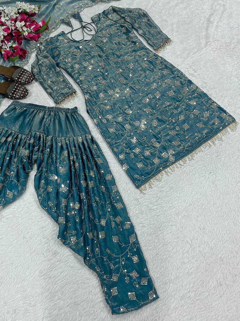 Ynf Crush Silk KESH515 5051 Suits & Dresses Wholesale Ladies Suits Embroidery Suits Dhoti Salwar Suit Manufacturer- Kapda Export