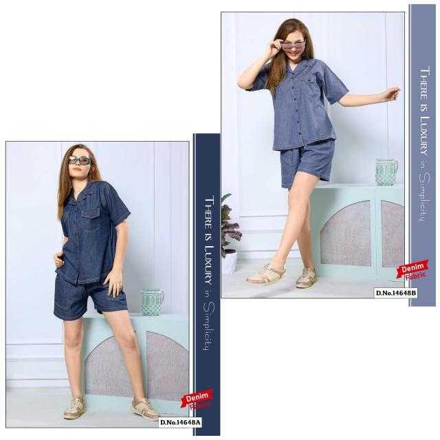 Ynf Denim KESH530 Bermuda Western Wears Couple Wear Wholesale Co-ord Set Couple Matching Ethnic Outfits Party Wear Couple Ethnic Collection Manufacturer- Kapda Export