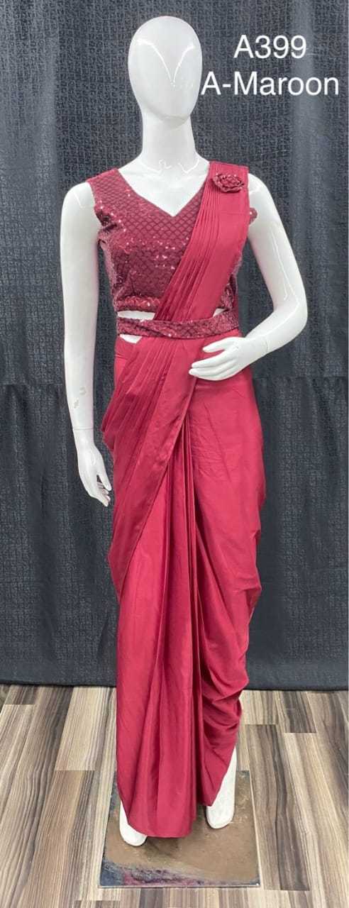 Ynf Fancy KESH530 A399 Sarees Wholesale Ready To Wear Sarees Party Wear Sarees Fancy Sarees Saree with Belt Manufacturer- Kapda Export