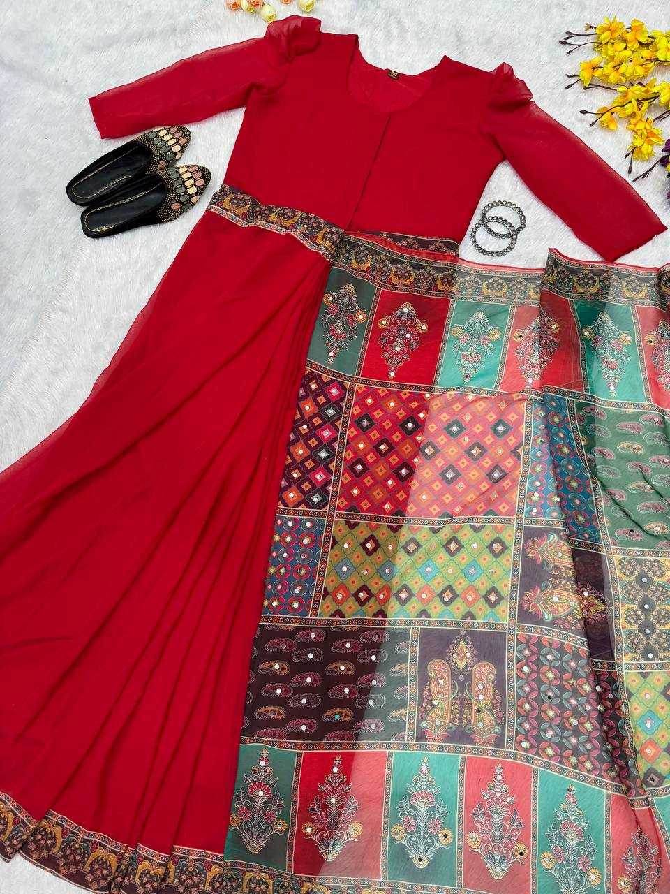 Ynf Faux Georgette KESH570 230 Sarees Wholesale Party Wear Sarees Printed Sarees Saree Gown Manufacturer- Kapda Export