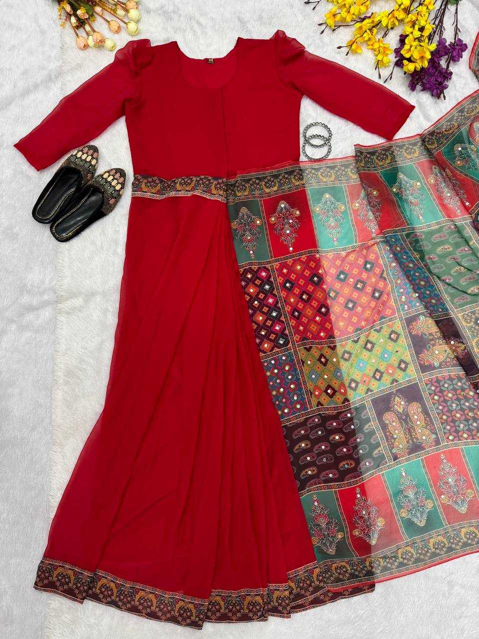 Ynf Faux Georgette KESH570 230 Sarees Wholesale Party Wear Sarees Printed Sarees Saree Gown Manufacturer- Kapda Export