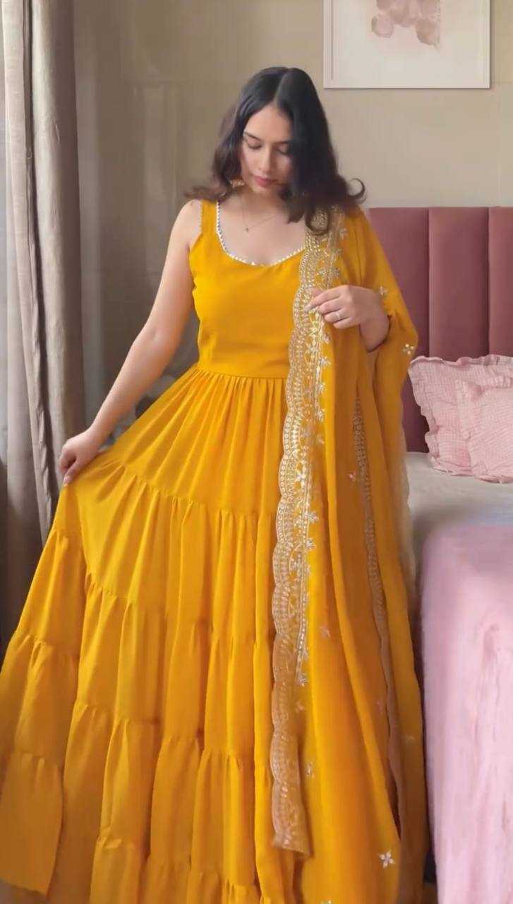 Ynf Faux Georgette RIN162 5925 Gowns Wholesale Fancy Gowns Anarkali Gown Lace Gowns Manufacturer- Kapda Export