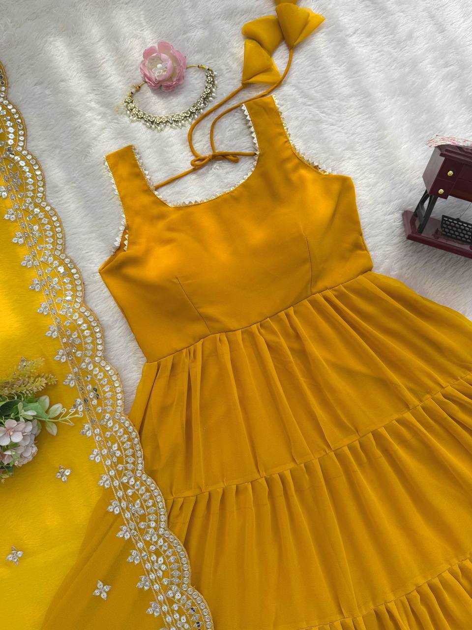 Ynf Faux Georgette RIN162 5925 Gowns Wholesale Fancy Gowns Anarkali Gown Lace Gowns Manufacturer- Kapda Export