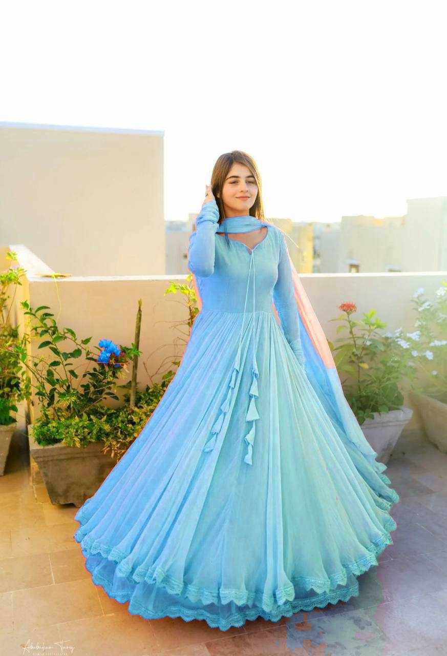 Ynf Georgette KESH175 keyuri Gowns Wholesale Fancy Gowns Designer Gowns Fit And Flare Gowns Manufacturer- Kapda Export