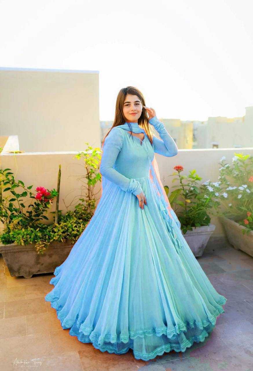 Ynf Georgette KESH175 keyuri Gowns Wholesale Fancy Gowns Designer Gowns Fit And Flare Gowns Manufacturer- Kapda Export