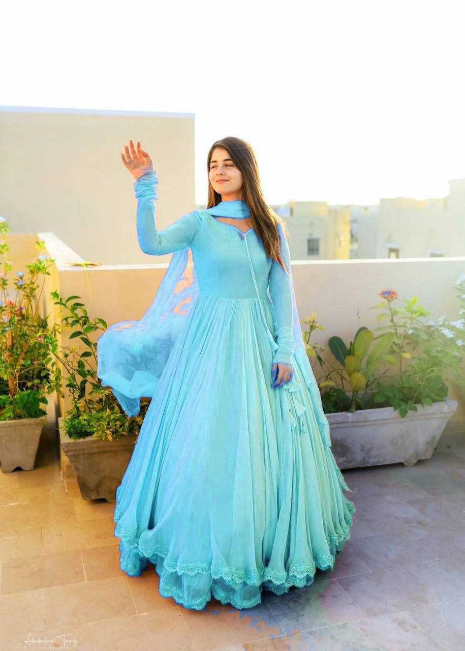 Ynf Georgette KESH175 keyuri Gowns Wholesale Fancy Gowns Designer Gowns Fit And Flare Gowns Manufacturer- Kapda Export