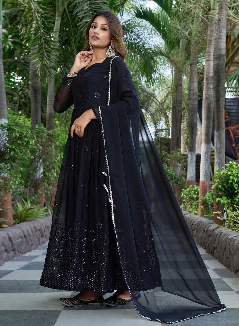 Ynf Georgette KESH334 Black Aaina Gowns Wholesale Anarkali Gown Designer Gowns Black Gown Manufacturer- Kapda Export